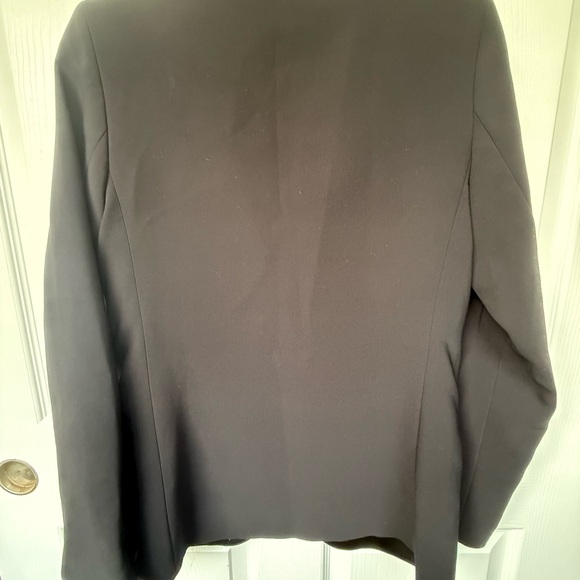 Amanda Uprichard Black Satin Lapel Blazer - Picture 3 of 6